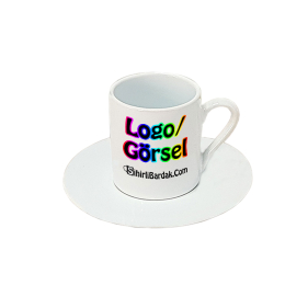 Kişiye Özel Beyaz Tabaklı Türk Kahvesi Fincanı Baskı
