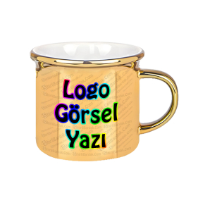 Toptan Gold Enamel Bardak Baskı