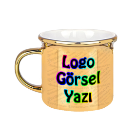 Toptan Gold Enamel Bardak Baskı