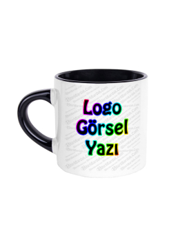 Toptan İçi ve Kulpu Siyah Americano Fincanı Baskı