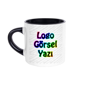 Toptan İçi ve Kulpu Siyah Americano Fincanı Baskı