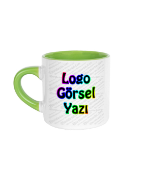 Toptan İçi ve Kulpu Yeşil Americano Fincanı Baskı Toptan İçi ve Kulpu Yeşil Americano Fincanı Baskı