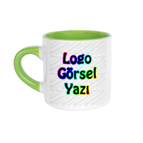 Toptan İçi ve Kulpu Yeşil Americano Fincanı Baskı