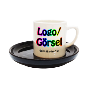 Toptan Siyah Tabaklı Türk Kahvesi Fincanı Baskı