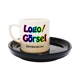 Toptan Siyah Tabaklı Türk Kahvesi Fincanı Baskı