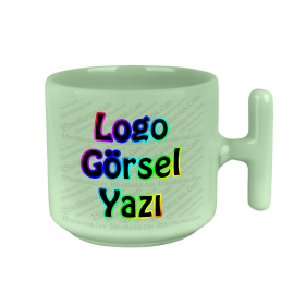 Toptan Yeşil T Kulplu Nescafe Fincanı Baskı