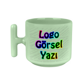 Toptan Yeşil T Kulplu Nescafe Fincanı Baskı