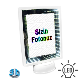 3D Led Işıklı Dikdörtgen Sihirli Ayna