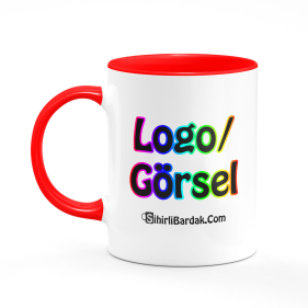 Kişiye Özel İçi ve Kulpu Kırmızı Kupa Bardak Baskı Kişiye Özel İçi ve Kulpu Kırmızı Kupa Bardak Baskı