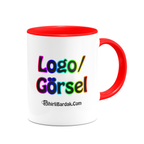 Kişiye Özel İçi ve Kulpu Kırmızı Kupa Bardak Baskı Kişiye Özel İçi ve Kulpu Kırmızı Kupa Bardak Baskı