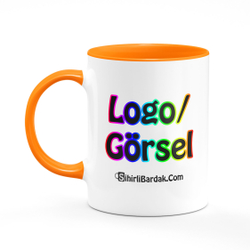 Kişiye Özel İçi ve Kulpu Turuncu Kupa Bardak Baskı Kişiye Özel İçi ve Kulpu Turuncu Kupa Bardak Baskı