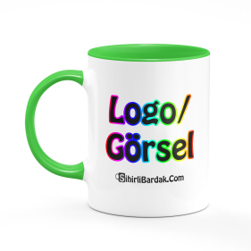 Kişiye Özel İçi ve Kulpu Yeşil Kupa Bardak Baskı Kişiye Özel İçi ve Kulpu Yeşil Kupa Bardak Baskı