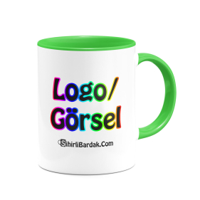 Kişiye Özel İçi ve Kulpu Yeşil Kupa Bardak Baskı Kişiye Özel İçi ve Kulpu Yeşil Kupa Bardak Baskı