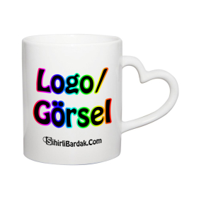 Kişiye Özel Kalp Kulplu Kupa Bardak Baskı Kişiye Özel Kalp Kulplu Kupa Bardak Baskı