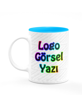 Toptan İçi Mavi Kupa Bardak Baskı Toptan İçi Mavi Kupa Bardak Baskı