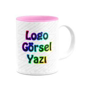 Toptan İçi Pembe Kupa Bardak Baskı