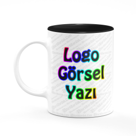 Toptan İçi Siyah Kupa Bardak Baskı