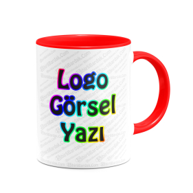 Toptan İçi ve Kulpu Kırmızı Kupa Bardak Baskı Toptan İçi ve Kulpu Kırmızı Kupa Bardak Baskı