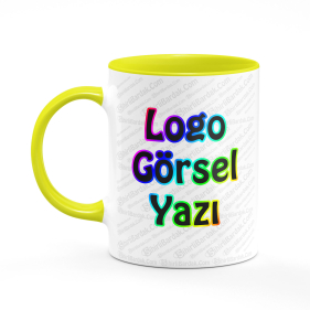 Toptan İçi ve Kulpu Sarı Kupa Bardak Baskı Toptan İçi ve Kulpu Sarı Kupa Bardak Baskı