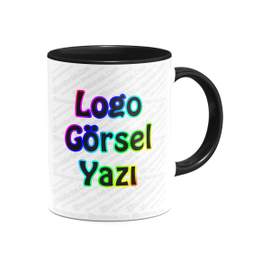 Toptan İçi ve Kulpu Siyah Kupa Bardak Baskı