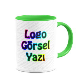 Toptan İçi ve Kulpu Yeşil Kupa Bardak Baskı