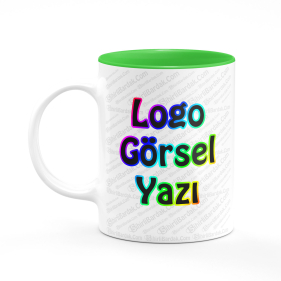 Toptan İçi Yeşil Kupa Bardak Baskı